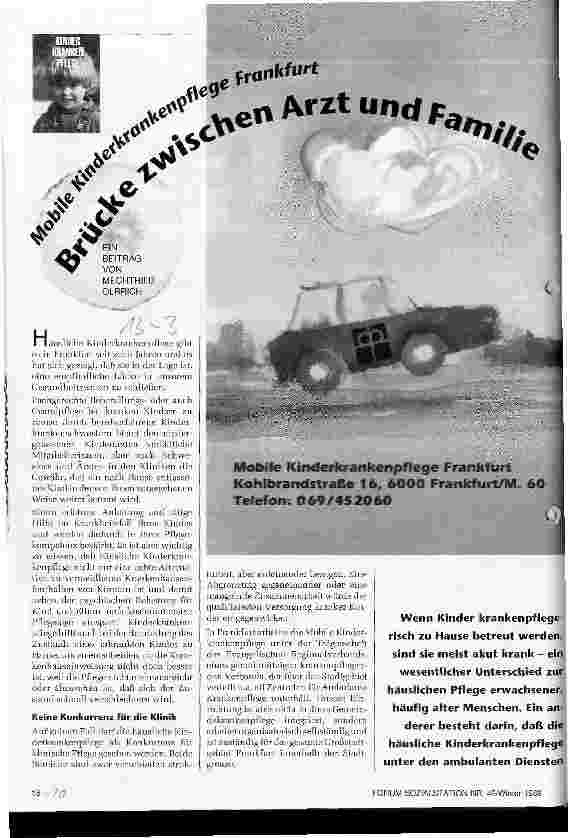 Vorschauseite 1: Mobile Kinderkrankenpflege Frankfurt Brücke zwischen Arzt und Familie