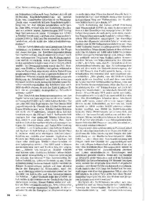 Vorschauseite 5: Personalentwicklung durch Personalabbau? -Ein stärkerer Aufgabenbezug soll in Sachsen Anhalt mehr Zukunftsorientierung bringen