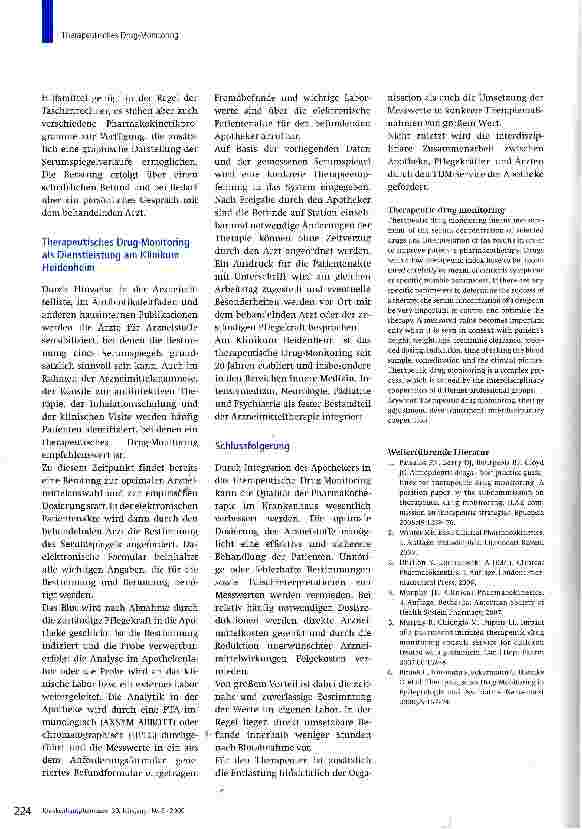 Vorschauseite 3: Therapeutisches Drug-Monitoring (TDM)