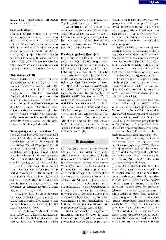 Vorschauseite 6: Nosokomiale Infektionen nach kardiochirurgischen Operationen im Kindesalter
