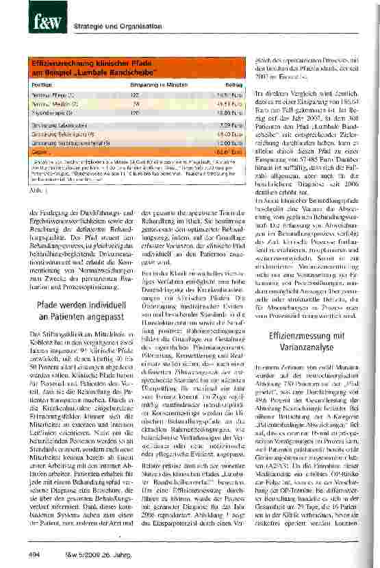 Vorschauseite 2: Prozessoptimierung durch klinische Pfade