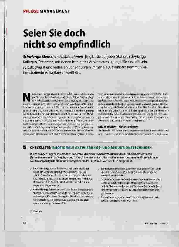 Vorschauseite 1: Seien Sie doch nicht so empfindlich