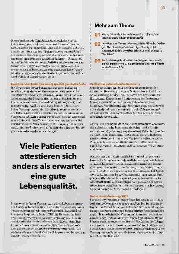 Vorschauseite 2: Telemedizin für heimbeatmete Patienten