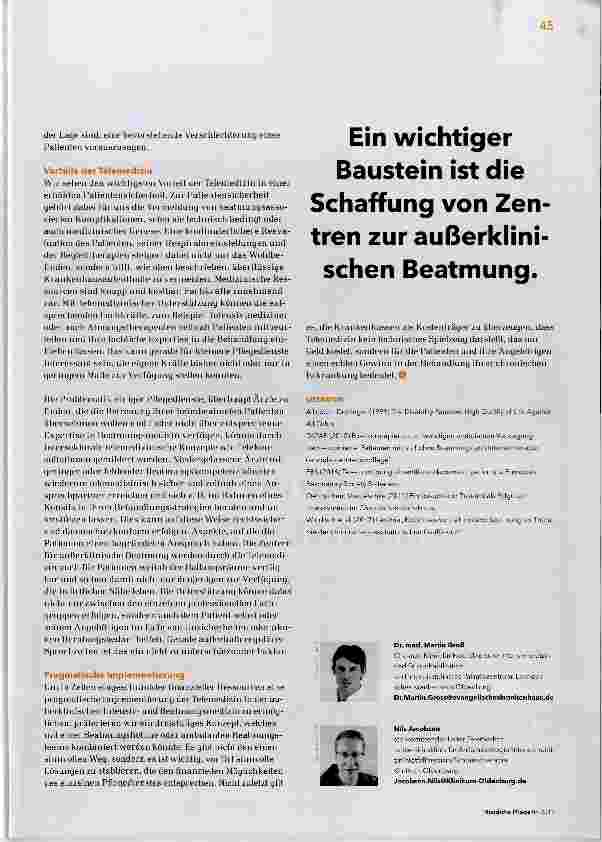 Vorschauseite 4: Telemedizin für heimbeatmete Patienten