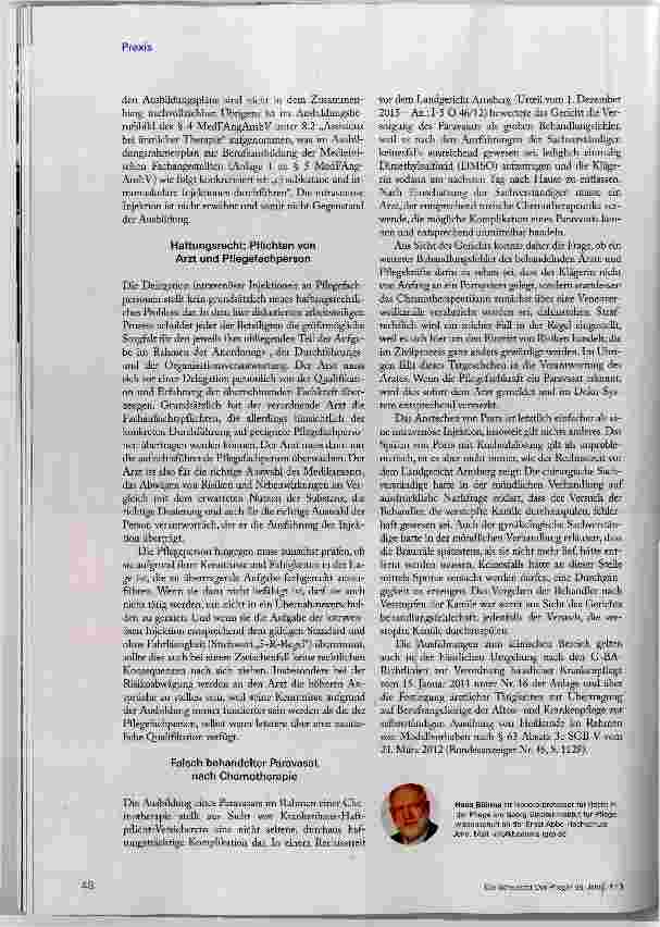 Vorschauseite 3: Zytostatika verabreichen bedingt delegierbar