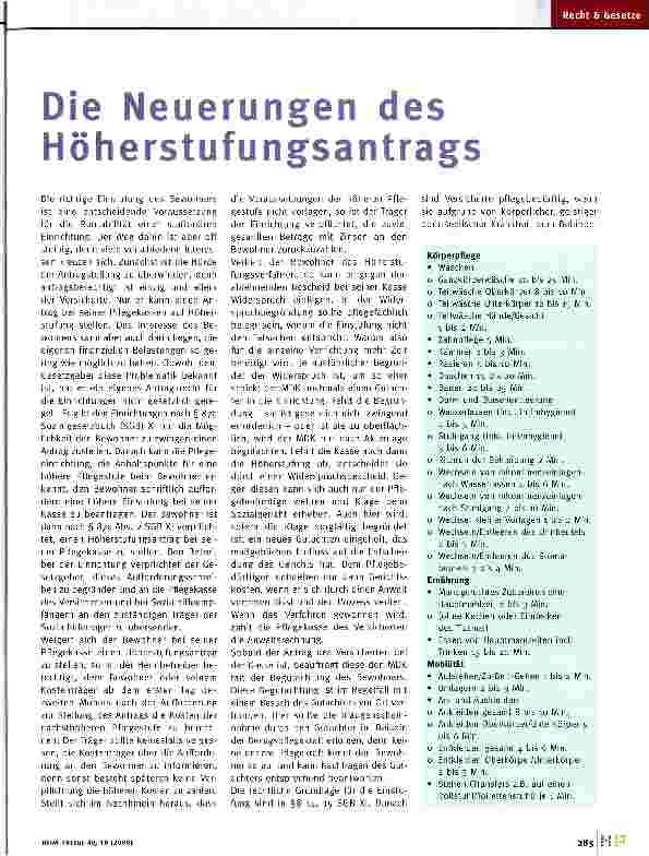 Vorschauseite 1: Die Neuerungen des Höherstufungsantrags