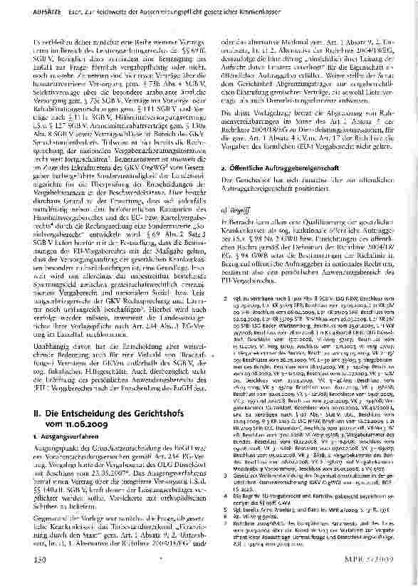 Vorschauseite 2: Zur Reichweite der Ausschreibungspflicht gesetzlicher Krankenkassen