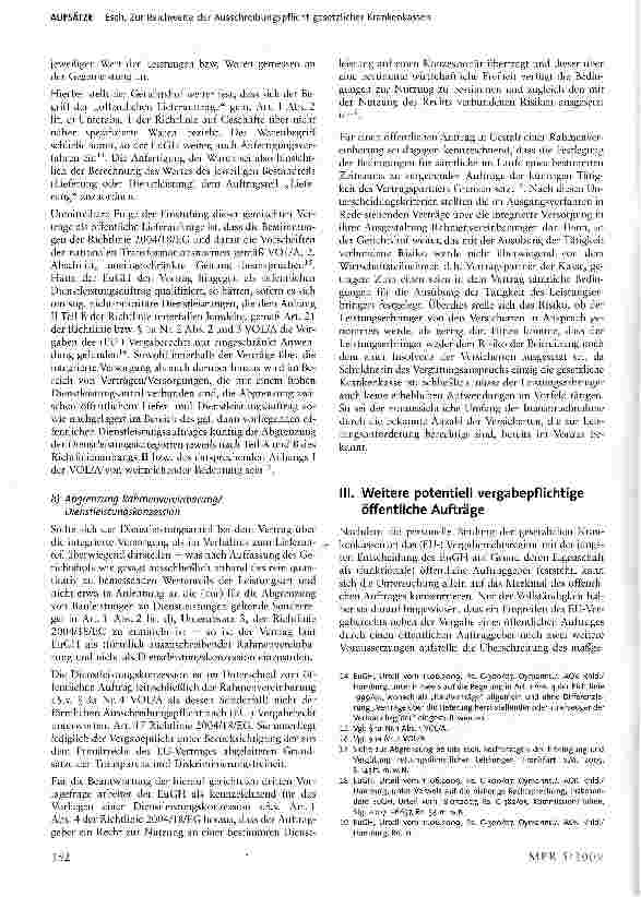 Vorschauseite 4: Zur Reichweite der Ausschreibungspflicht gesetzlicher Krankenkassen