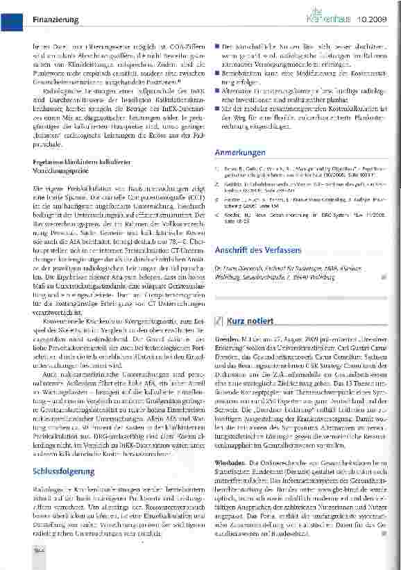 Vorschauseite 3: Preisbildung bei radiologischen Krankenhausleistungen