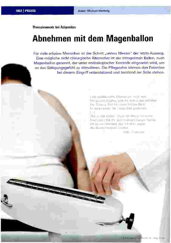 Vorschauseite 1: Abnehmen mit dem Magenballon