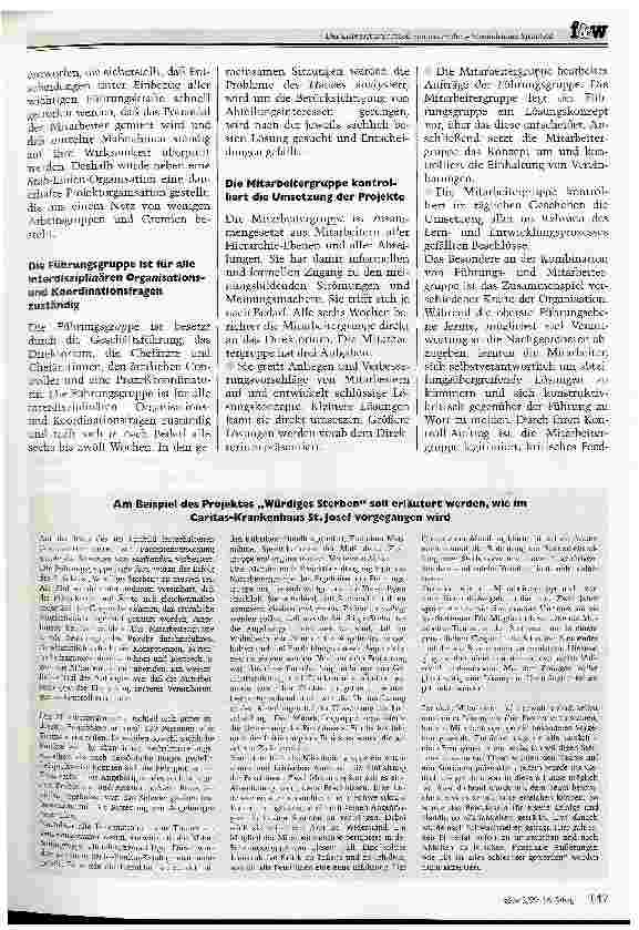 Vorschauseite 2: Der Erneuerungsprozeß verbessert die wirtschaftliche Situation Das Caritas-Krankenhaus St. Josef in Regensburg festigt seinen Platz am Gesundheitsmarkt