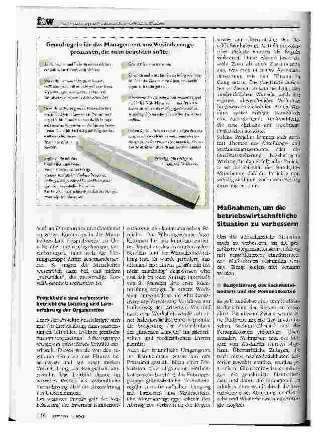 Vorschauseite 3: Der Erneuerungsprozeß verbessert die wirtschaftliche Situation Das Caritas-Krankenhaus St. Josef in Regensburg festigt seinen Platz am Gesundheitsmarkt