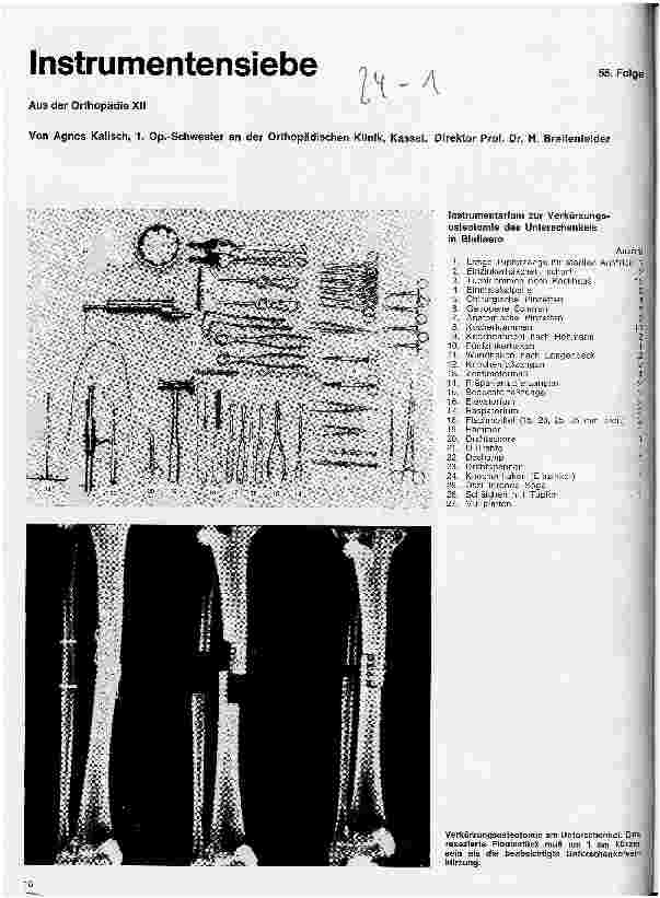 Vorschauseite 1: Instrumentensiebe Aus der Orthopädie XII 55. Folge: