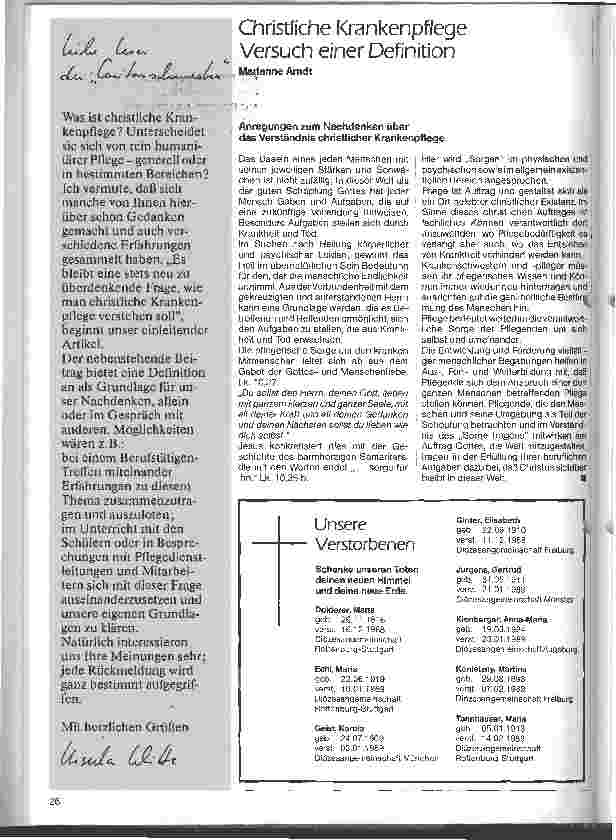 Vorschauseite 1: Christliche Krankenpflege Versuch einer Definition