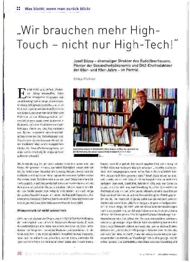Vorschauseite 1: Wir brauchen mehr High-Touch - nicht nur High-Tech!