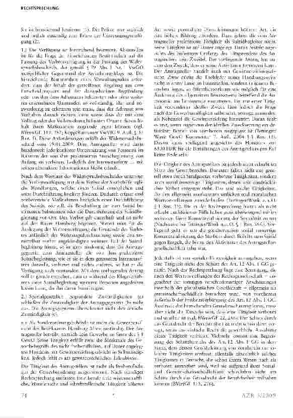 Vorschauseite 6: Arzt darf nicht gegen Zahlung eines Honorars Dienstleistungen zur Erleichterung der Suiziddurchführung anbieten