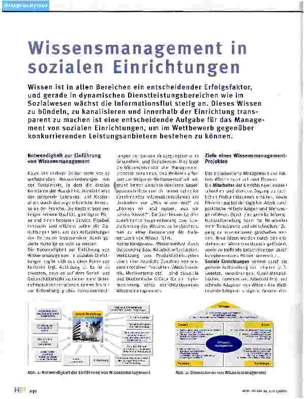 Vorschauseite 1: Wissensmanagement in sozialen Einrichtungen