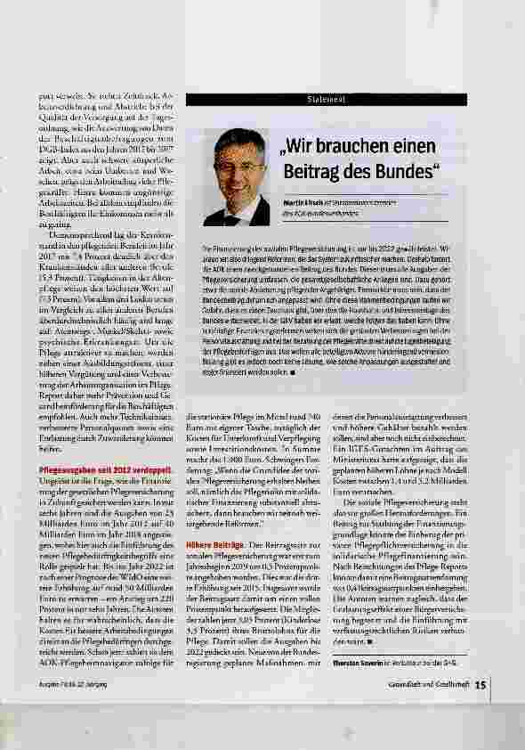Vorschauseite 2: Pflege unter großem Druck