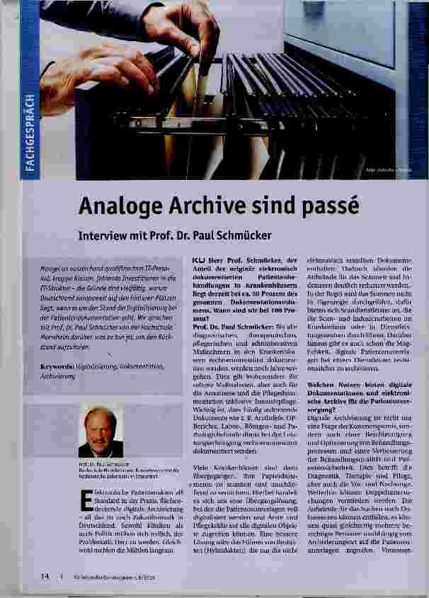 Vorschauseite 1: Analoge Archive sind passé