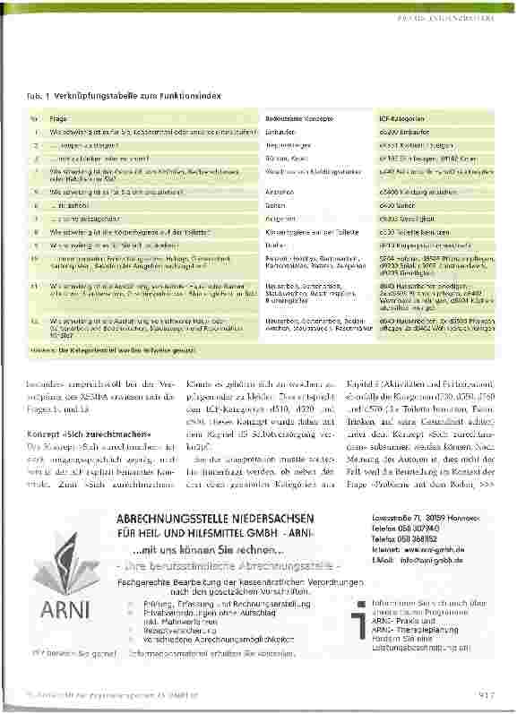 Vorschauseite 3: Verknüpfung von ICF und XSMFA-Fragebogen