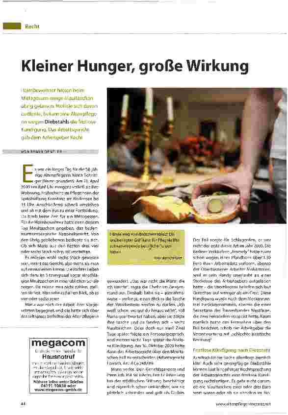 Vorschauseite 1: Kleiner Hunger, große Wirkung