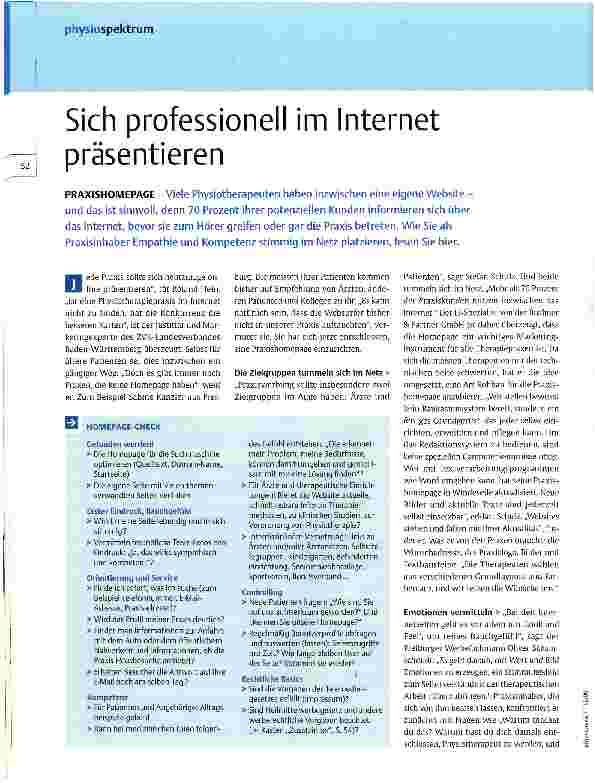 Vorschauseite 1: Sich professionell im Internet präsentieren