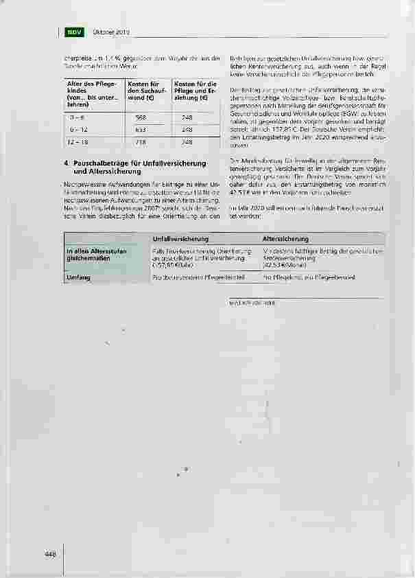 Vorschauseite 2: Empfehlungen des Deutschen Vereins zur Fortschreibung der Pauschal betrage in der Vollzeitpflege (§§ 33, 39 SGB VIII) für das Jahr 2020