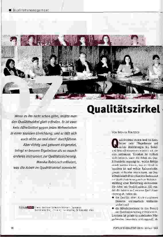 Vorschauseite 1: Qualitätszirkel - eine runde Sache