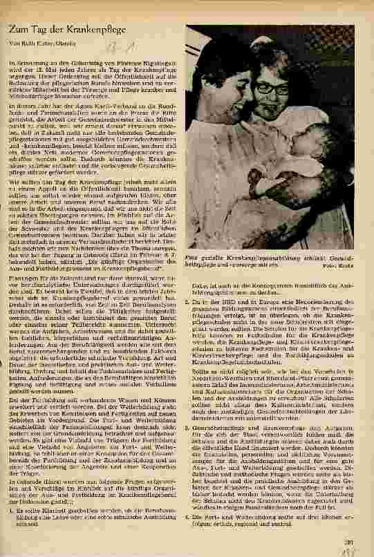 Vorschauseite 1: Zum Tag der Krankenpflege