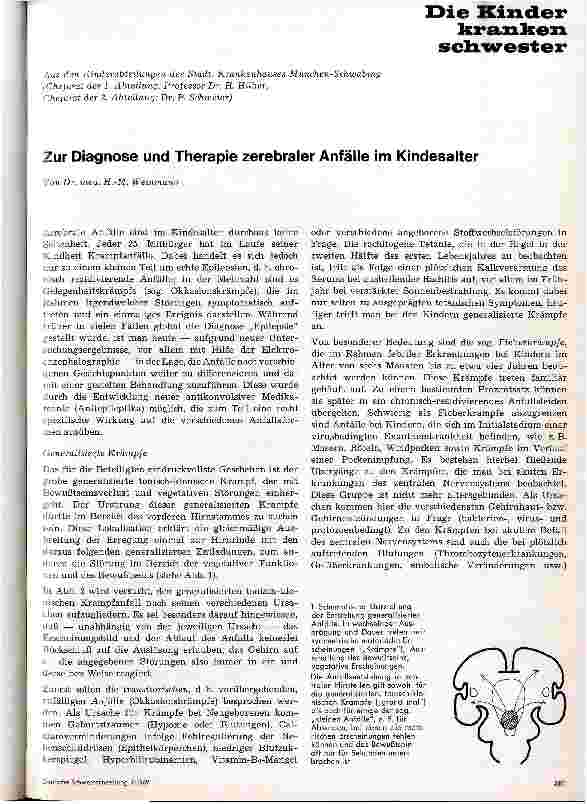 Vorschauseite 1: Zur Diagnose und Therapie zerebraler Anfälle im Kindesalter