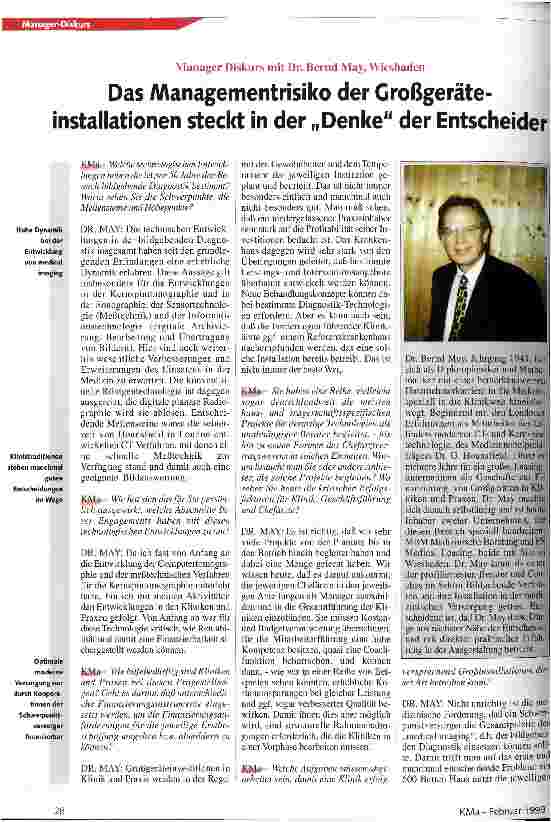 Vorschauseite 1: Das Managementrisiko der Großgeräte - installationen steckt in der Denke der Entscheider