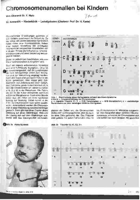 Vorschauseite 1: Chromosomenanomalien bei Kindern