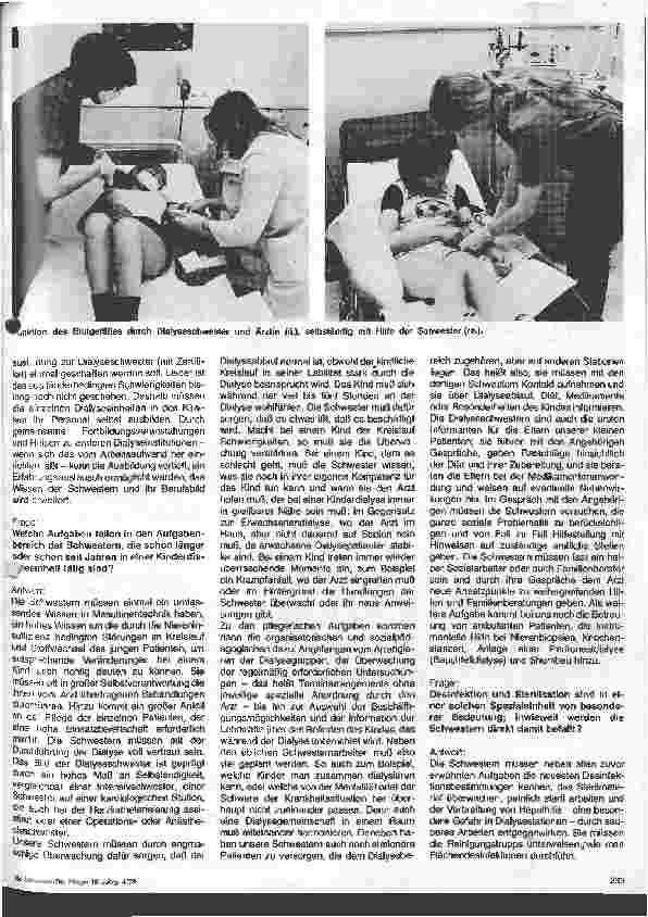 Vorschauseite 4: Die Kinderdialyse der Universitäts-kinderklinik in Köln