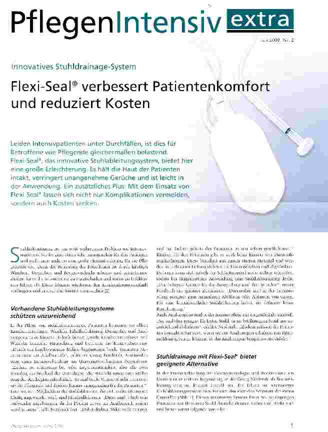 Vorschauseite 1: Flexi-Seal® verbessert Patientenkomfort und reduziert Kosten