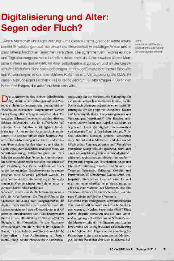 Vorschauseite 1: Digitalisierung und Alter: Segen oder Fluch?