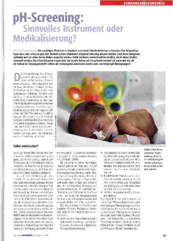 Vorschauseite 1: pH-Screening: Sinnvolles Instrument oder Medikalisierung?