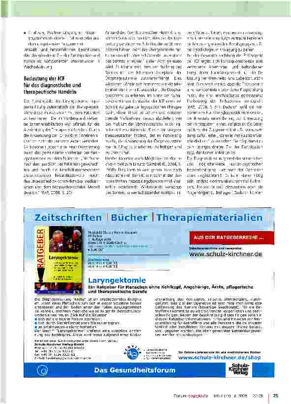 Vorschauseite 4: ICF in der logopädischen Rehabilitation nach Laryngektomie