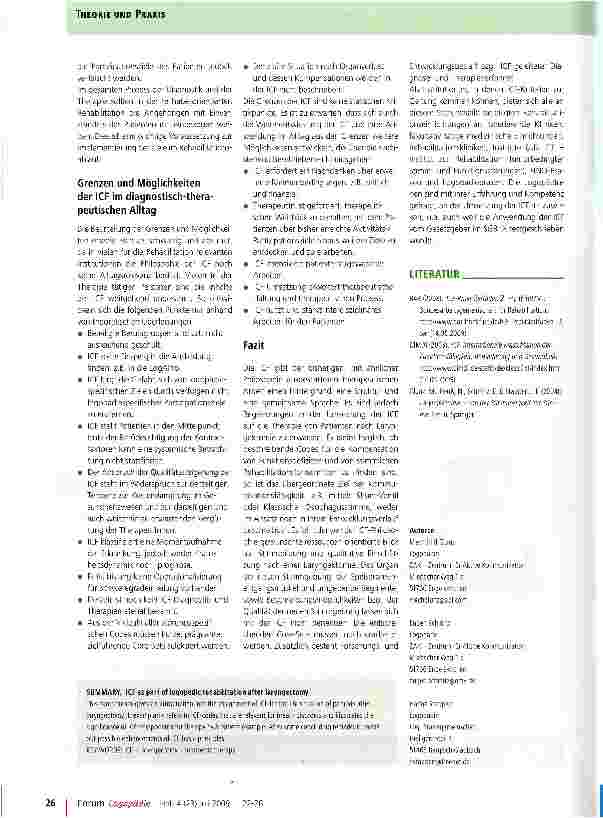 Vorschauseite 5: ICF in der logopädischen Rehabilitation nach Laryngektomie