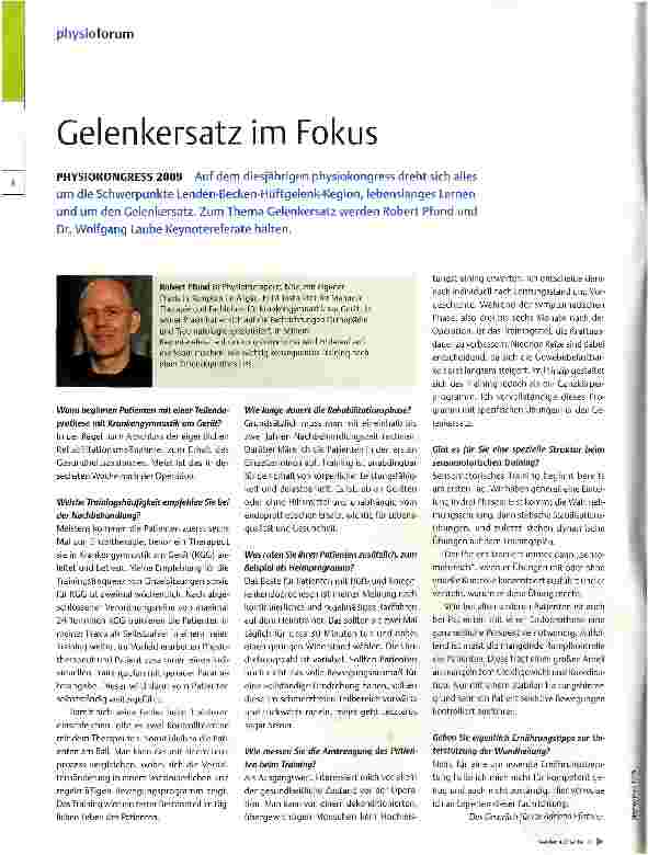 Vorschauseite 1: Gelenkersatz im Fokus