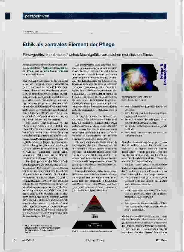 Vorschauseite 1: Ethik als zentrales Element der Pflege