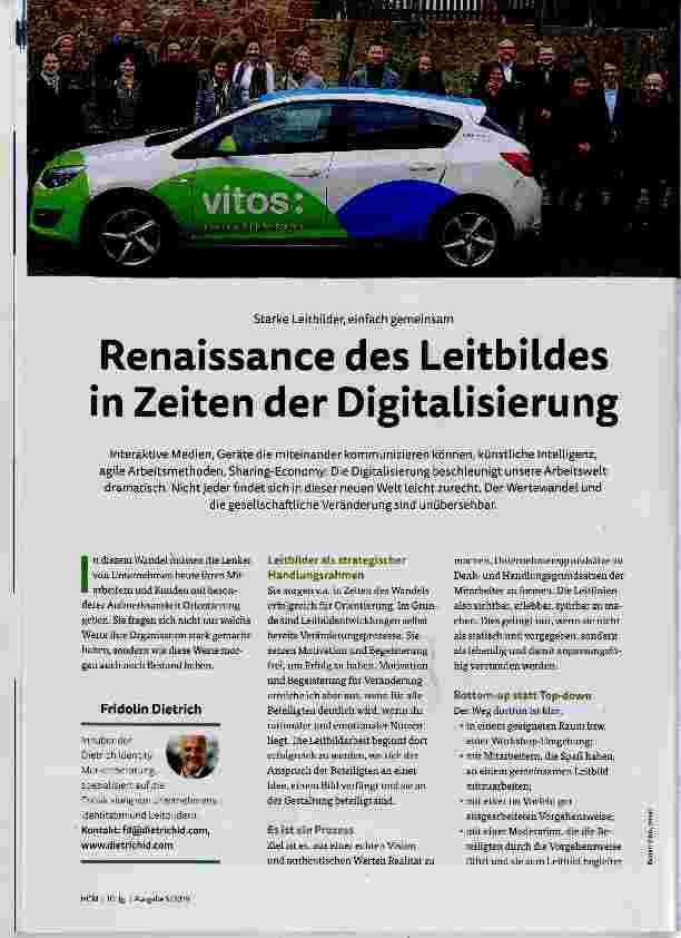 Vorschauseite 1: Renaissance des Leitbildes in Zeiten der Digitalisierung