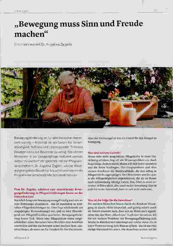 Vorschauseite 1: Bewegung muss Sinn und Freude machen