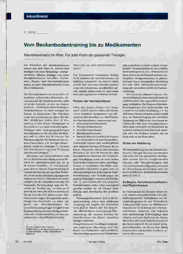 Vorschauseite 1: Vom Beckenbodentraining bis zu Medikamenten