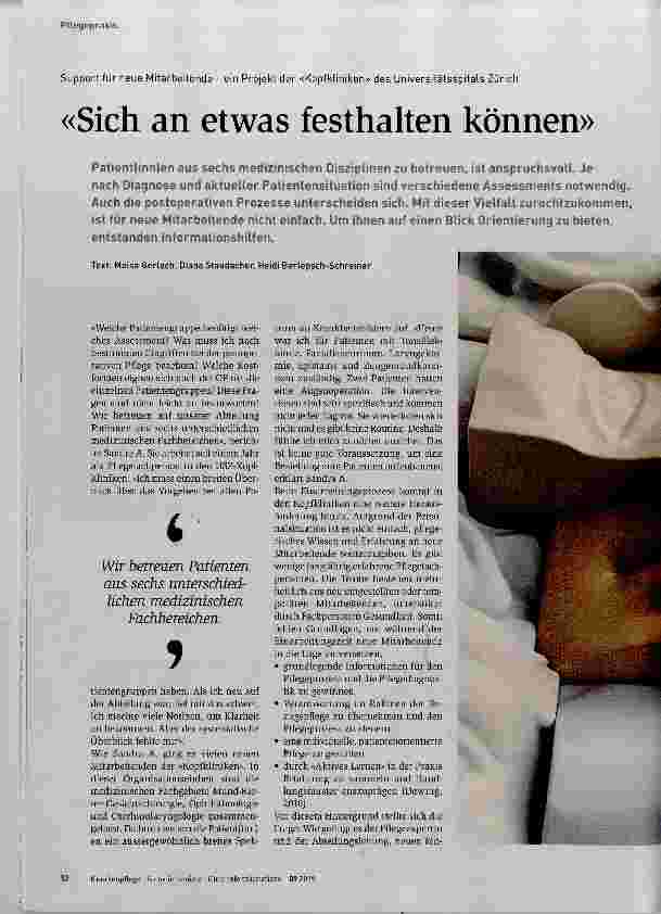 Vorschauseite 1: «Sich an etwas festhalten können»