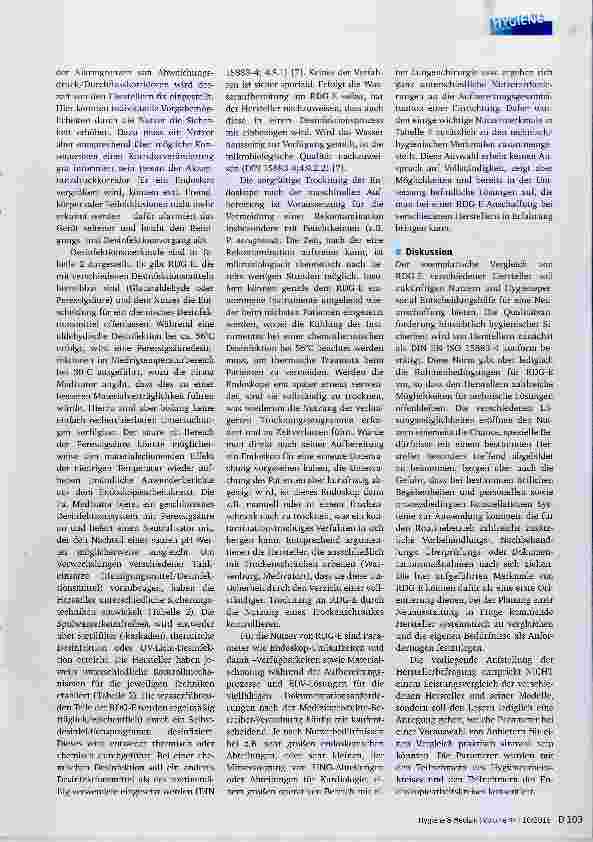 Vorschauseite 6: Technischer Vergleich verschiedener Reinigungsund Desinfektions-Geräte für Endoskope(RDG-E) unter dem Aspekt hygienischer Erfordernisse und nutzerspezifischer Anforderungen
