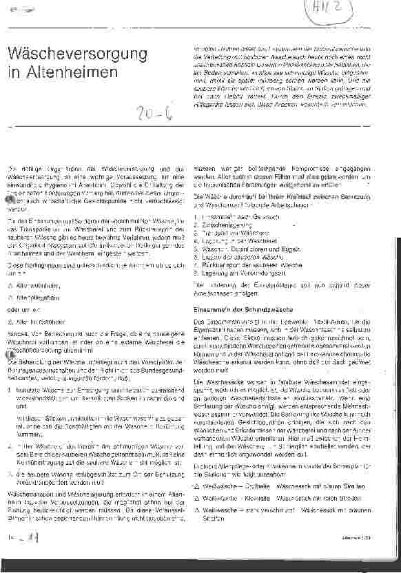 Vorschauseite 1: Wäscheversorgung in Altenheimen