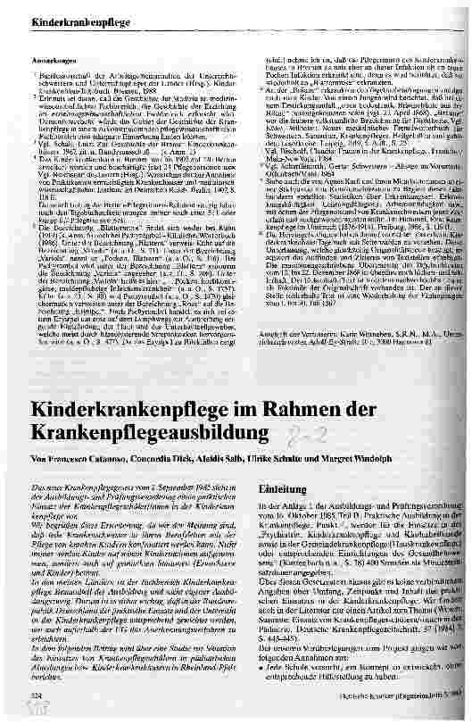 Vorschauseite 1: Kinderkrankenpflege im Rahmen der Krankenpflegeausbildung