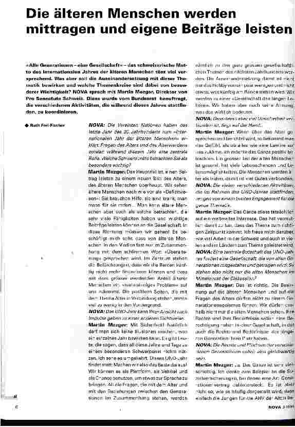 Vorschauseite 1: Die älteren Menschen werden mittragen und eigene Beiträge leisten