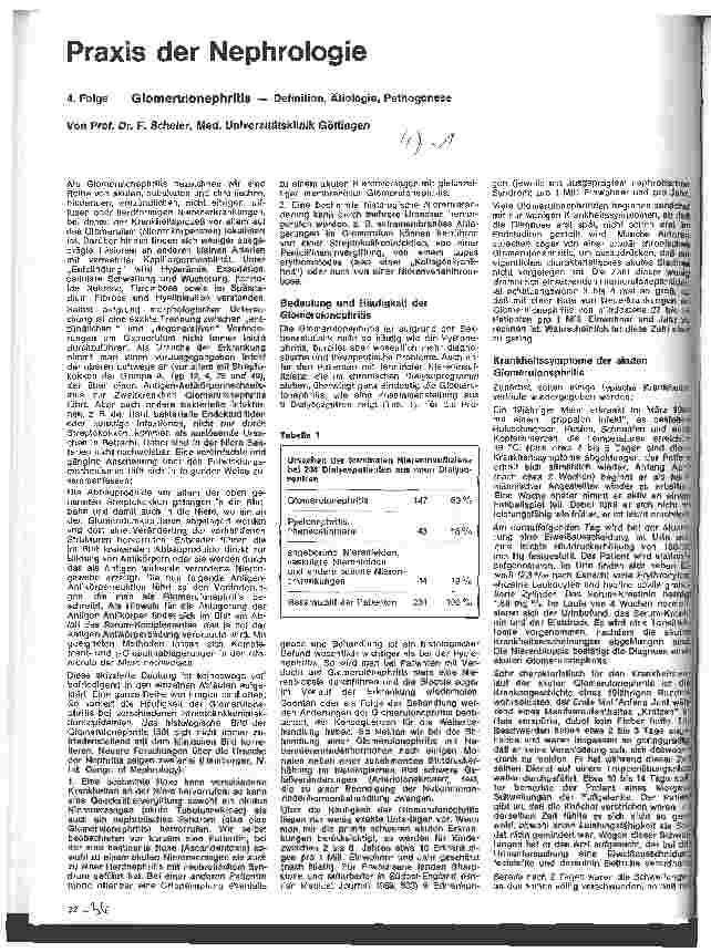 Vorschauseite 1: Praxis der Nephrologie 4. Folge: Glomerulonephritis - Definition, Ätiologie, Pathogenese