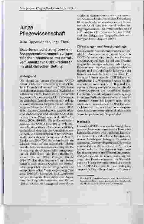 Vorschauseite 1: Junge Pflegewissenschaft